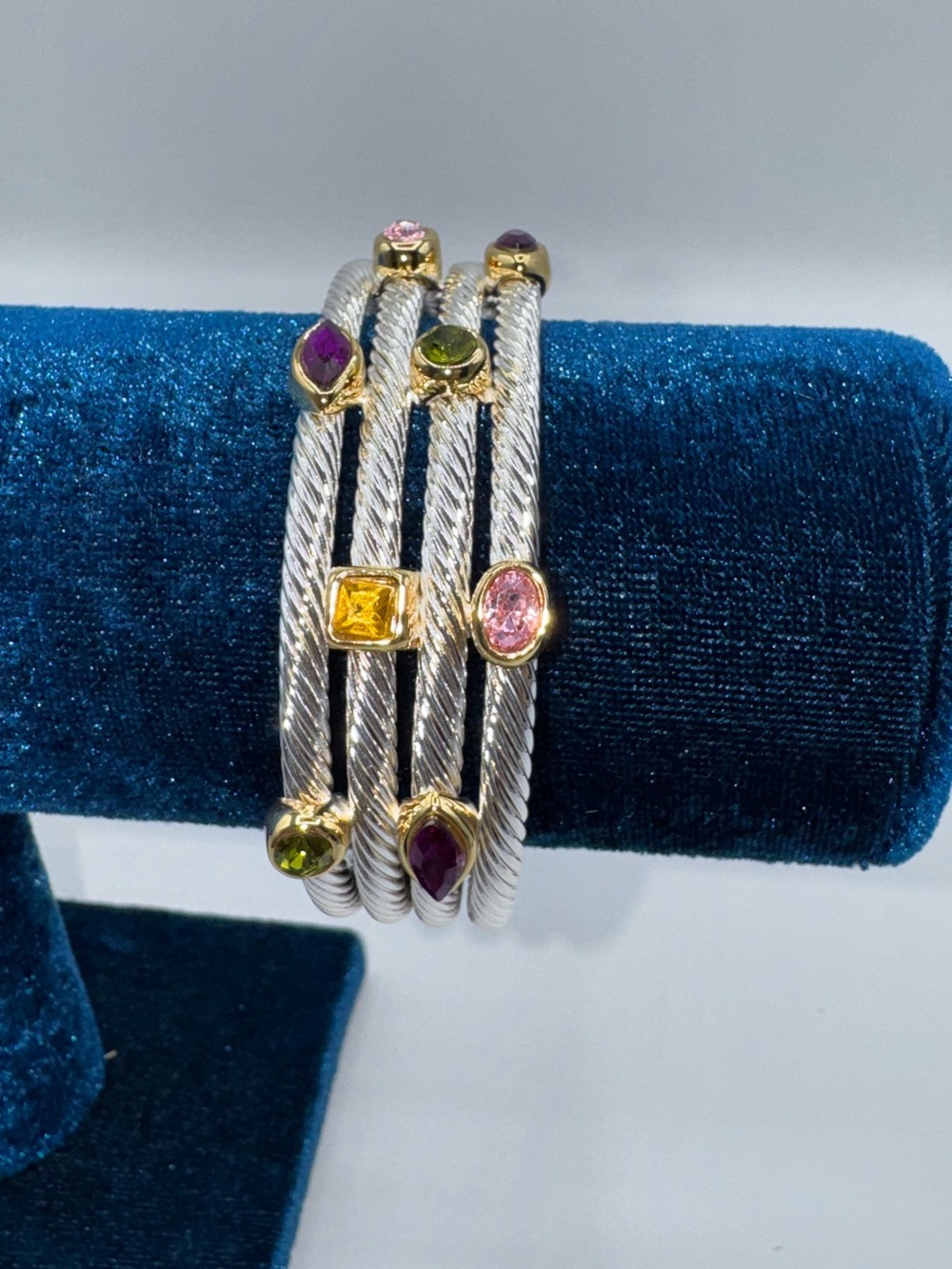 Gemstone Cable Cuff Bracelet - Picture 11 of 13
